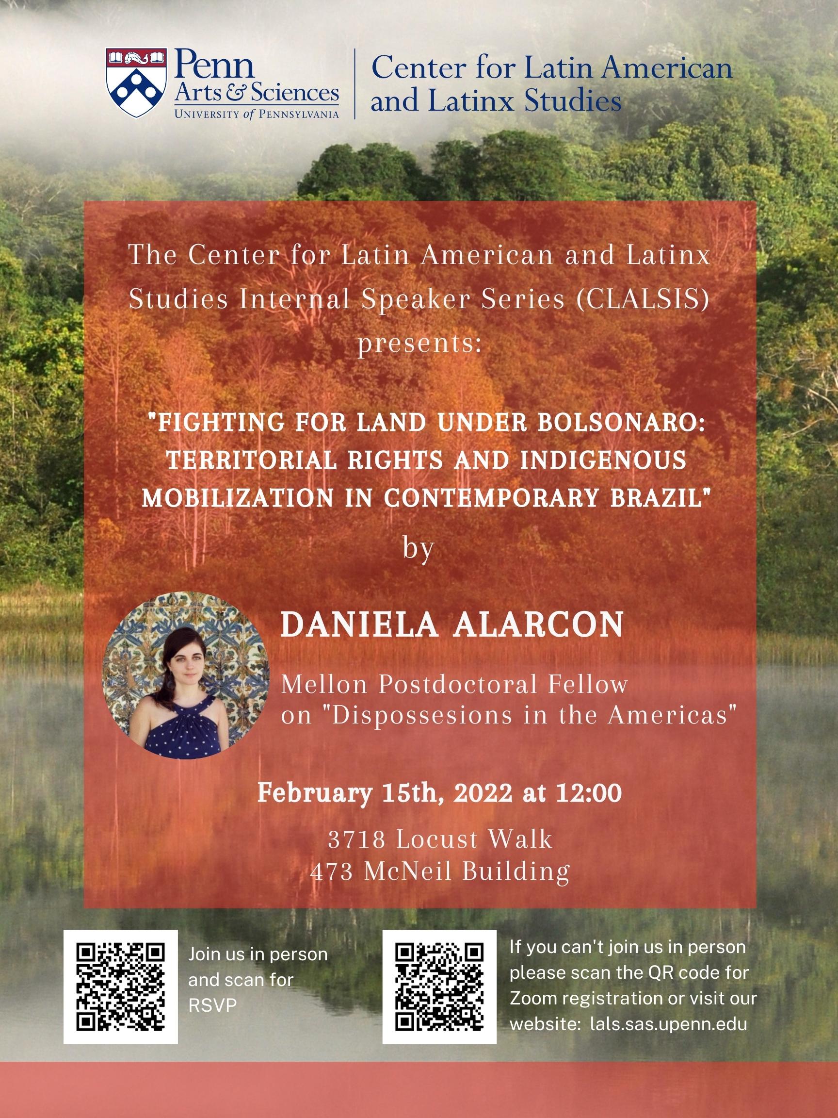 Daniela Alarcon, Mellon Postdoctoral Fellow on "Dispossesions in the